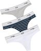 HOMMEGIRLS HOMMEGIRLS Homme Girls x Fruit Of The Loom Classic Thong 3 Pack Stripe Heather Grey/White - 1