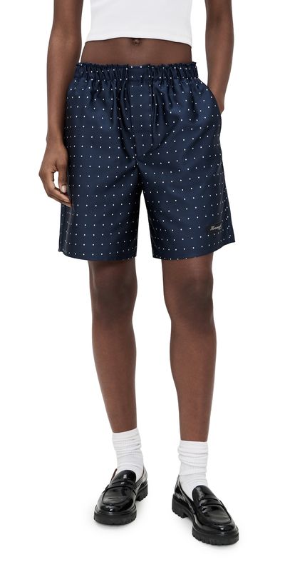 HOMMEGIRLS HOMMEGIRLS Long Boxer Shorts Navy Polka Dot