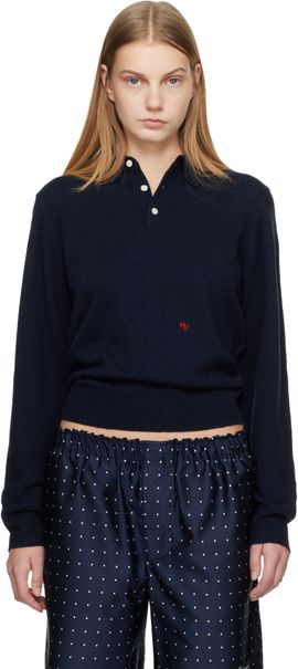 HommeGirls HommeGirls Navy Knit Polo
