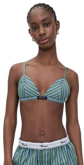 HOMMEGIRLS HOMMEGIRLS Shirting Bralette Green Porto Stripe