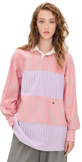 HOMMEGIRLS HOMMEGIRLS Shirting Rugby Blouse Coral Lavender Combo