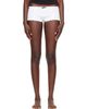 HommeGirls HommeGirls White Ribbed Boy Shorts - 1
