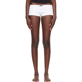 HommeGirls HommeGirls White Ribbed Boy Shorts