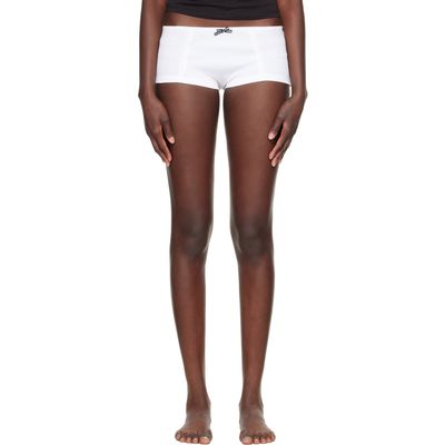 HommeGirls HommeGirls White Ribbed Boy Shorts