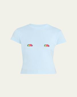 HOMMEGIRLS x Fruit Of The Loom Fruity Double-Logo Short-Sleeve Baby Tee