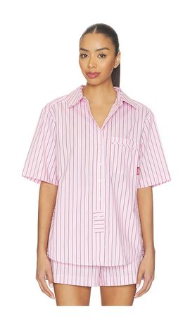 Hommey Hommey Stripe Pajama Short Sleeve Shirt