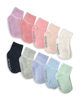 Honest Baby Honest Baby Girls' Low-Cut Socks, Pack of 10