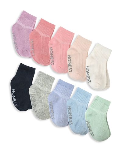 Honest Baby Honest Baby Girls' Low-Cut Socks, Pack of 10