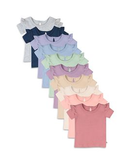 Honest Baby Honest Baby Girls' Short Sleeve Ruffle Tees, Pack of 10