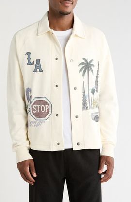 HONOR THE GIFT HONOR THE GIFT All Over LA Cotton Fleece Coach's Jacket