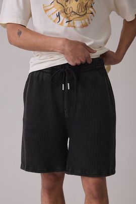 Honor The Gift Honor The Gift Ribbed Knit Dyed Shorts in Black, Men's at Urban Outfitters