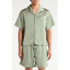 HONOR THE GIFT HONOR THE GIFT Satin Logo Embroidered Button-Up Camp Shirt