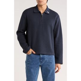 HONOR THE GIFT HONOR THE GIFT Wavy Knit Long Sleeve Zip Polo