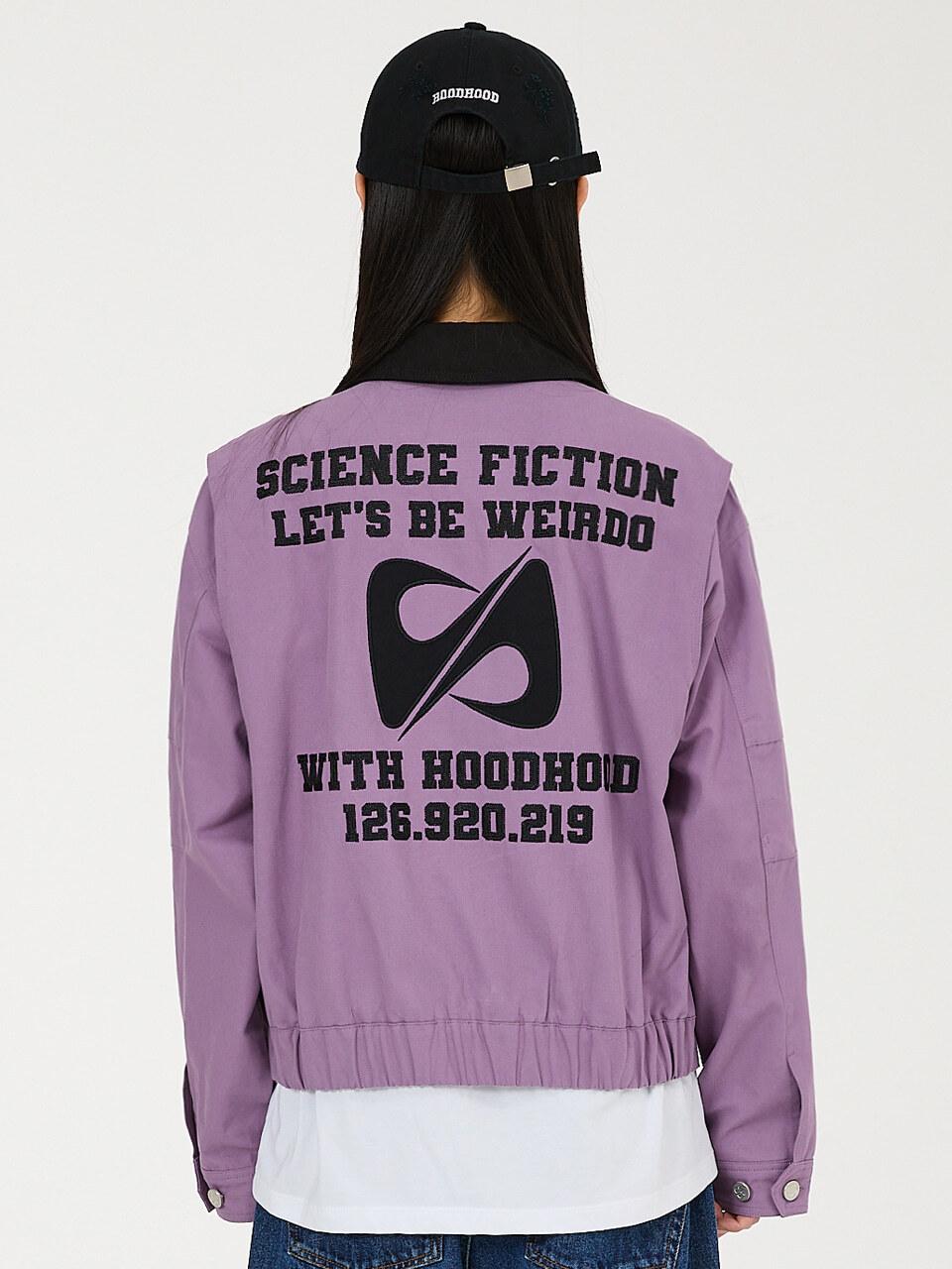 HOODHOOD Cotton Chain Embroidered Work Jacket [Purple]