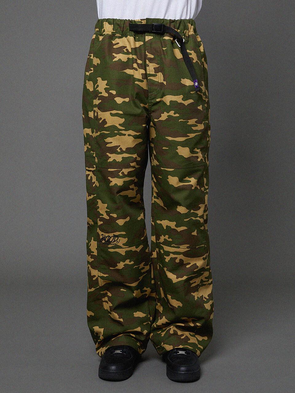 HOODHOOD Cut Cotton Elastic Waist Cargo Pants [Camo]