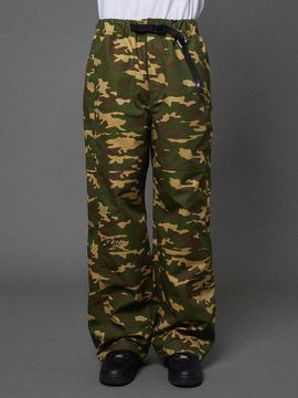 HOODHOOD Cut Cotton Elastic Waist Cargo Pants [Camo]