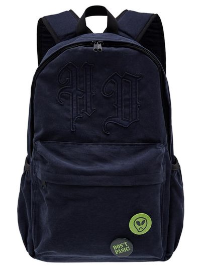 HOODHOOD Logo Appliqu Cotton Multiple Compartment Backpack [Navy]