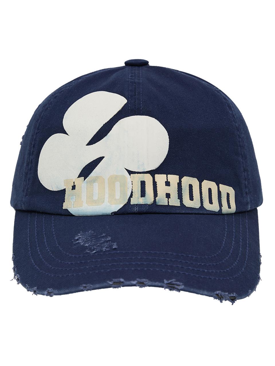 HOODHOOD Multi Logo Destroyed Cotton Cap [Navy]
