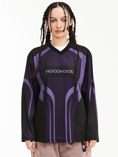 HOODHOOD Racing Mesh Long Sleeve T-shirt [Purple]