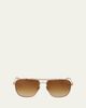 Hoorsenbuhs Golden Titanium Aviator Sunglasses - 1