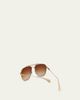 Hoorsenbuhs Golden Titanium Aviator Sunglasses - 3