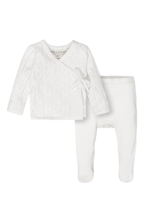 Hope & Henry Hope & Henry Baby Organic Pointelle Sweater and Legging Set,