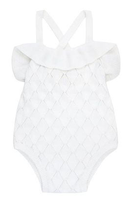 Hope & Henry Hope & Henry Baby Ruffle Sweater Romper,
