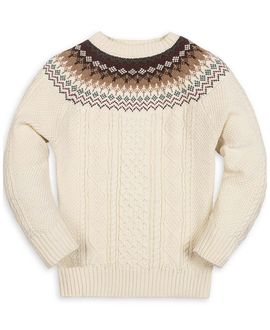 Hope & Henry Hope & Henry Boys' Fair Isle Cable Sweater