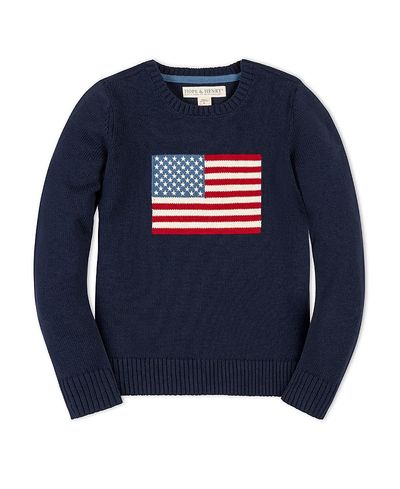 Hope & Henry Hope & Henry Boys' Organic Crew Neck Flag Sweater