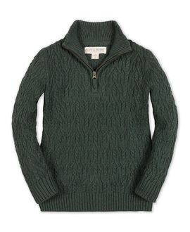 Hope & Henry Hope & Henry Boys' Organic Half Zip Cable Sweater