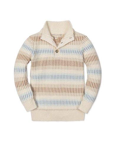 Hope & Henry Hope & Henry Boys' Organic Mock Neck Stripe Sweater