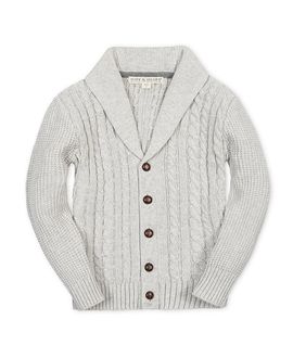 Hope & Henry Hope & Henry Boys' Organic Shawl Collar Cable Sweater Cardigan