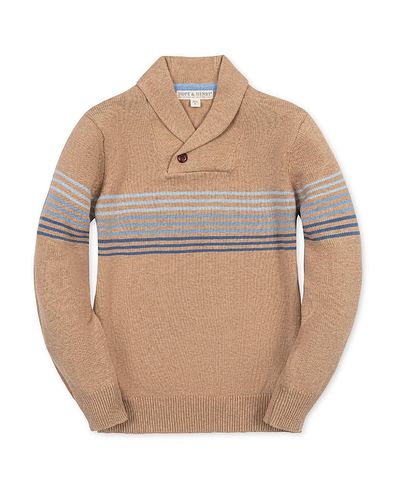Hope & Henry Hope & Henry Boys' Organic Shawl Collar Stripe Sweater