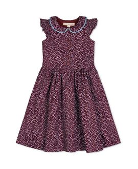Hope & Henry Hope & Henry Girls' Flutter Sleeve Linen Dress with Peter Pan Collar