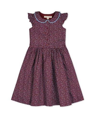 Hope & Henry Hope & Henry Girls' Flutter Sleeve Linen Dress with Peter Pan Collar