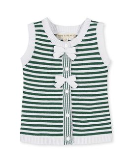Hope & Henry Hope & Henry Girls' Organic Button Front Sweater Tank with Bows