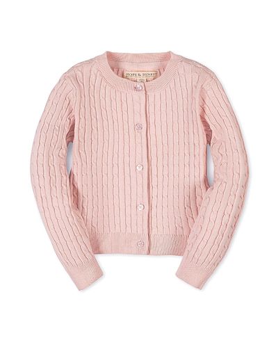 Hope & Henry Hope & Henry Girls' Organic Classic Cable Cardigan Sweater
