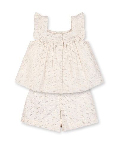 Hope & Henry Hope & Henry Girls' Organic Eyelet Tank and Short Set