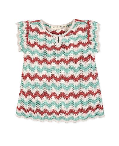 Hope & Henry Hope & Henry Girls' Organic Flutter Sleeve Sweater Top
