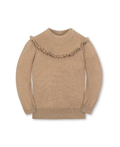 Hope & Henry Hope & Henry Girls' Organic Long Sleeve Mock Neck Sweater with Ruffle