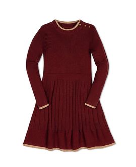 Hope & Henry Hope & Henry Girls' Organic Mock Neck Flounce Hem Sweater Dress