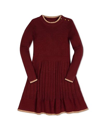 Hope & Henry Hope & Henry Girls' Organic Mock Neck Flounce Hem Sweater Dress