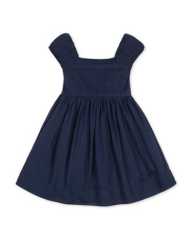 Hope & Henry Hope & Henry Girls' Organic Puff Sleeve Pintuck Sateen Party Dress