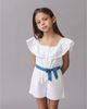 Hope & Henry Hope & Henry Girls' Organic Ruffle Collar Button Front Seersucker Romper - 4