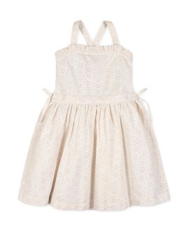 Hope & Henry Hope & Henry Girls' Organic Ruffle Edge Eyelet Apron Dress