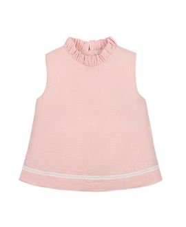 Hope & Henry Hope & Henry Girls' Organic Ruffle Neck Seersucker Top