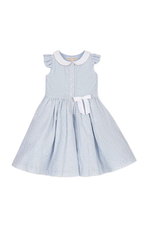 Hope & Henry Hope & Henry Kids' Flutter Sleeve Linen Dress with Peter Pan Collar