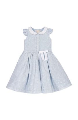 Hope & Henry Hope & Henry Kids' Flutter Sleeve Linen Dress with Peter Pan Collar