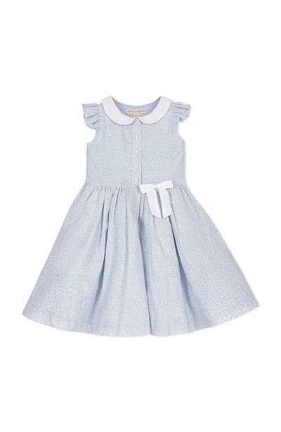 Hope & Henry Hope & Henry Kids' Flutter Sleeve Linen Dress with Peter Pan Collar