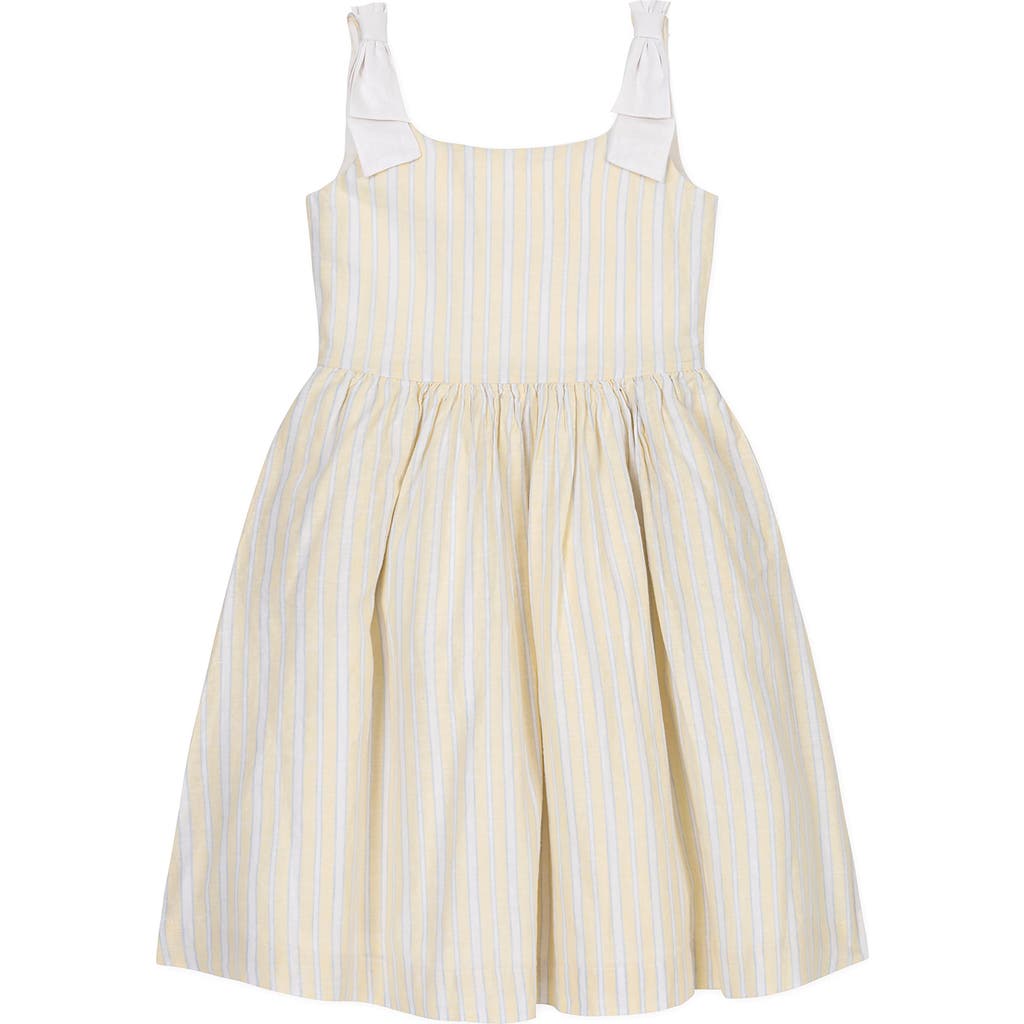 Hope & Henry Hope & Henry Kids' Linen Bow Shoulder Dress